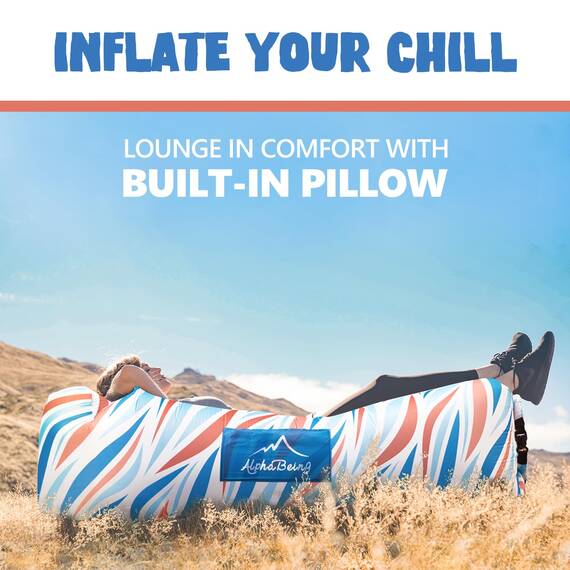 AlphaBeing Aufblasbare Liege - Perfektes Luftsofa für Camping, Wandern - Ideale Aufblasbare Couch für Camping und Festivals - Perfekter Aufblasbarer Strandkorb für Erwachsene
