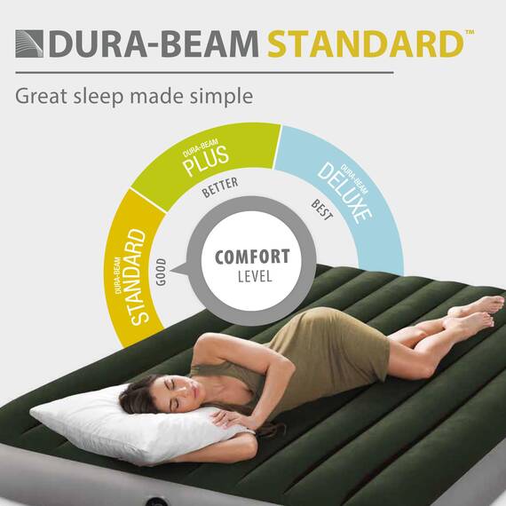 Intex 64109E Dura-Beam Standard Prestige Luftmatratze: Fiber-Tech – Queen-Size-Größe – 25,4 cm Betthöhe – 272,2 kg Tragkraft – Pumpe separat erhältlich