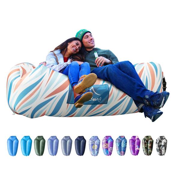 AlphaBeing Aufblasbare Liege - Perfektes Luftsofa für Camping, Wandern - Ideale Aufblasbare Couch für Camping und Festivals - Perfekter Aufblasbarer Strandkorb für Erwachsene