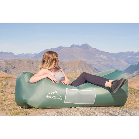 AlphaBeing Aufblasbare Liege, Strandkorbzubehör, Luftsofa, Hängematte, Aufblasbare Couch für Camping, Hinterhof oder See mit Kompressionskammern, Ideale Outdoor-Geschenke für Erwachsene