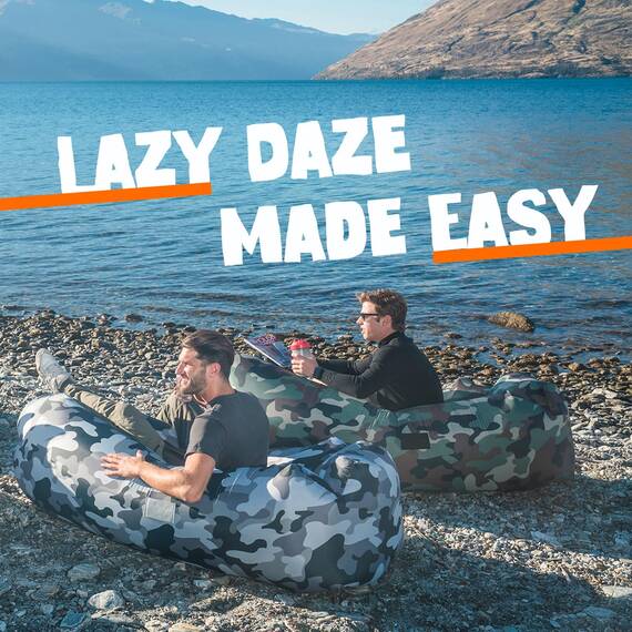 AlphaBeing Aufblasbare Liege, Strandkorbzubehör, Luftsofa, Hängematte, Aufblasbare Couch für Camping, Hinterhof oder See mit Kompressionskammern, Ideale Outdoor-Geschenke für Erwachsene
