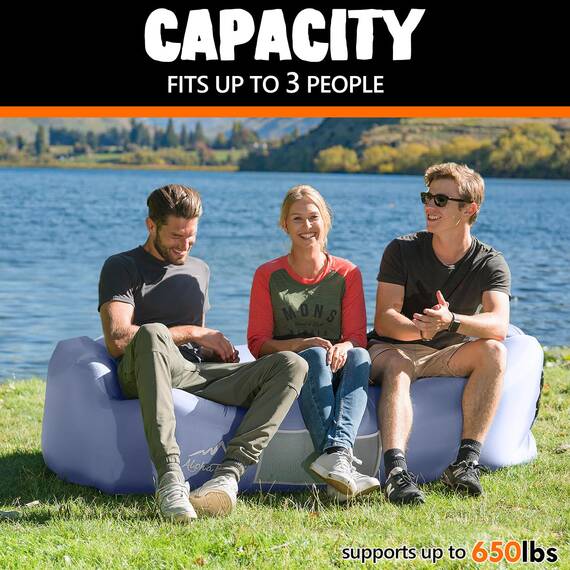 AlphaBeing Aufblasbare Liege - Beste Luftliege für Reisen, Camping, Wandern - Ideale aufblasbare Couch für Pool und Strandpartys - Perfekter Luftstuhl für Picknicks oder Festivals