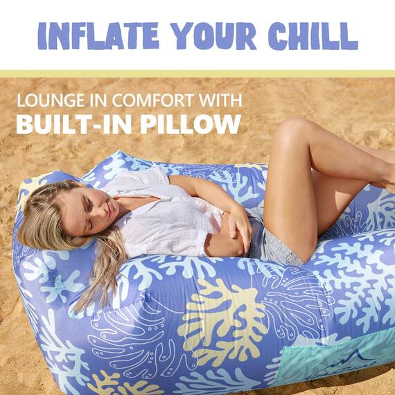 AlphaBeing Aufblasbare Liege, Strandkorbzubehör, Luftsofa, Hängematte, Aufblasbare Couch für Camping, Hinterhof oder See mit Kompressionskammern, Ideale Outdoor-Geschenke für Erwachsene