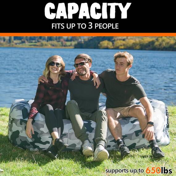 AlphaBeing Aufblasbare Liege - Beste Luftliege für Reisen, Camping, Wandern - Ideale aufblasbare Couch für Pool und Strandpartys - Perfekter Luftstuhl für Picknicks oder Festivals