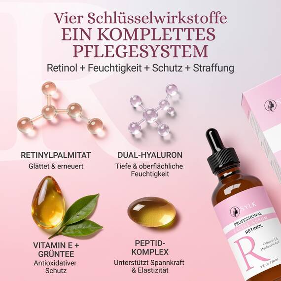 Retinol Serum Gesicht mit Hyaluron für Microneedling Hochdosiert | Testsieger | Falten Weg Soforteffekt | Anti Aging Gesichtsserum | Pickelmale & Pigmentflecken Entferner Gesicht | 100 ml