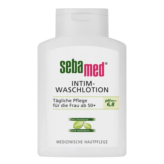 Sebamed Intim-Waschlotion pH 6,8, ab den Wechseljahren, reinigt sanft bei Trockenheit im sensiblen Intimbereich und unterstützt den natürlichen Schutz gegen Reizfaktoren und die Feuchtigkeitsbalance