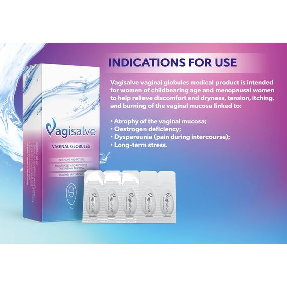 Vagisalve Vaginalzäpfchen | Vaginale Feuchtigkeitscreme | Schnelle und langanhaltende Linderung von vaginaler Trockenheit und Beschwerden | Lindert Reizungen | 7 stück (Pack of 1, 7, stück)