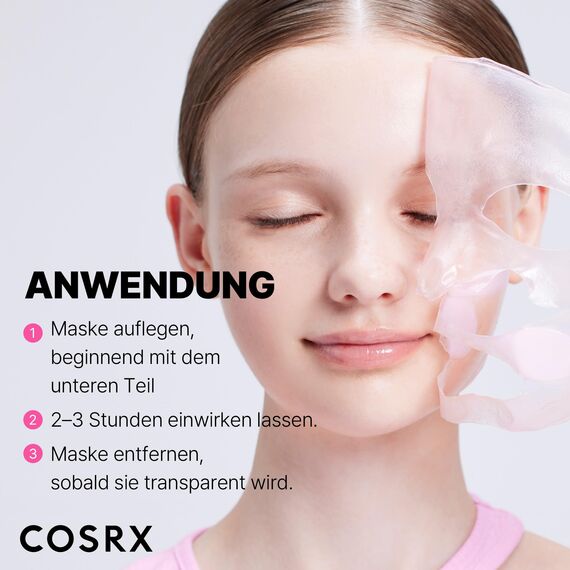 COSRX Pink Peptide Collagen Lifting Glow Hydrogel Gesichtsmasken Hautpflege 3 Stück, Kollagen Gesichtsmaske, Reise-Essentials, Overnight Gesichtsmaske für straffende Pflege, Korean Skincare