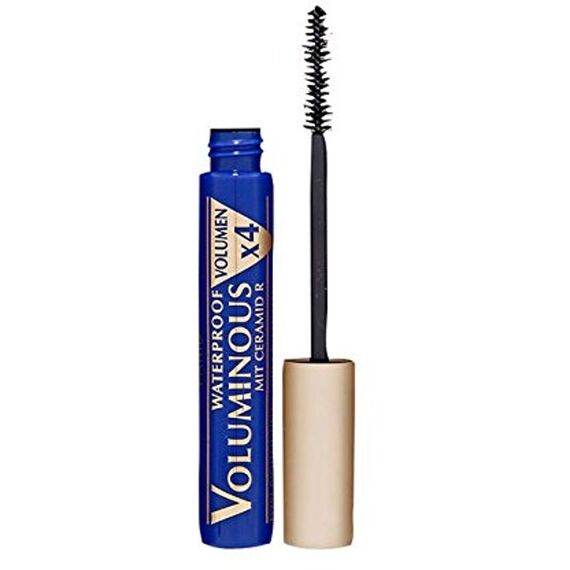 L'Oréal Paris Wasserfeste Mascara, Schwarze Wimperntusche für 4x mehr Volumen und kräftige Wimpern, Voluminous Waterproof, Nr. 00 Waterproof Schwarz, (1 x 7.4) ml (1er Pack)