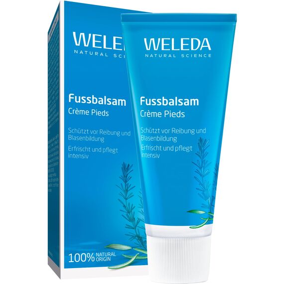 WELEDA Bio Fußbalsam, Naturkosmetik Fußpflege zur Vorbeugung und Behandlung von Hornhaut, Fußcreme und Schrundensalbe zur Pflege beanspruchter und trockener Füße (1 x 75 ml)