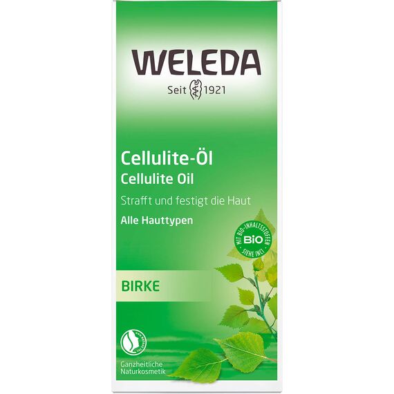 WELEDA Bio Birke Anti Cellulite Öl 200ml - Naturkosmetik Hautpflege Körperöl mit Jojobaöl strafft & festigt die Haut. Massageöl mit dermatologisch bestätigter Wirkung aktiviert den Hautstoffwechsel
