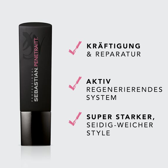 SEBASTIAN PROFESSIONAL PENETRAITT – Repair-Shampoo regeneriert geschädigtes Haar (250 ml) – Tiefenwirksame Haarpflege für strapaziertes, blondiertes Haar – Repariert und stärkt