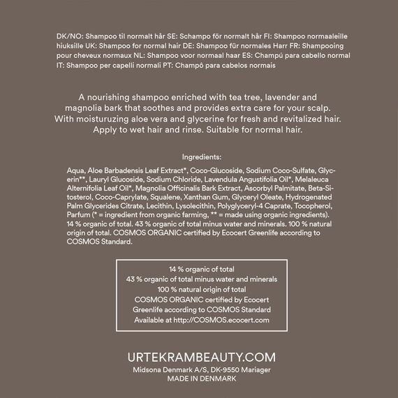 Urtekram Teebaum Shampoo Bio, gereizte Kopfhaut, 500 ml (1er Pack)