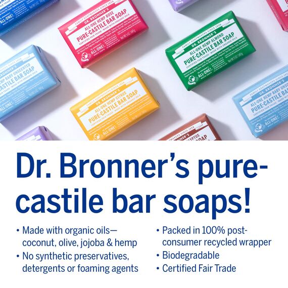 Dr. Bronners Bar Peppermint 140 gram (Seife)