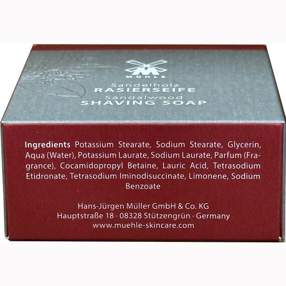 MÜHLE Rasierseife - hochwertige Rasurseife mit Sandelholz für normale und trockene Haut - warm & sinnlich - 65g