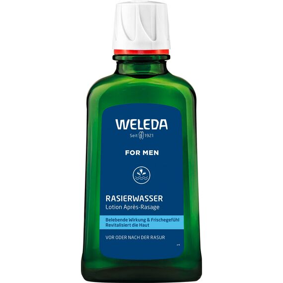 WELEDA Bio FOR MEN Rasierwasser - Naturkosmetik Pre Shave & After Shave erfrischt und belebt die Haut vor und nach der Trocken- und Nass-Rasur, pflegt & desinfiziert kleine Schnittwunden (1 x 100 ml)