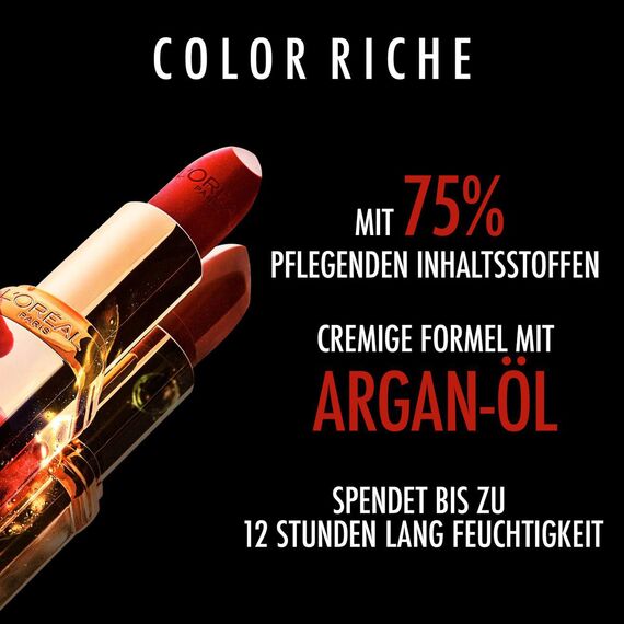 L'Oréal Paris Pflegender Lippenstift mit Satin Finish, Argan-Öl und Vitamin E, Color Riche Satin, Nr. 303 Rose Tendre, 1 x 4,3 g