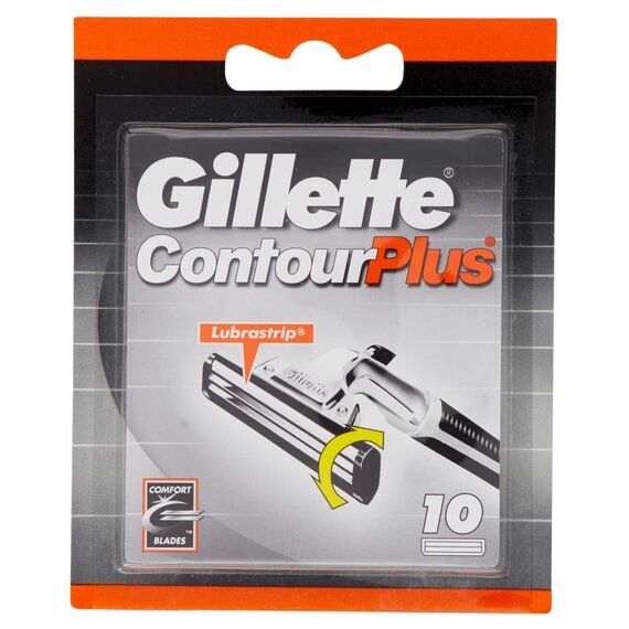 Gillette ContourPlus Rasierklingen für Rasierer Herren, 10 Ersatzklingen für Nassrasierer mit schwenkbarer Doppelklinge