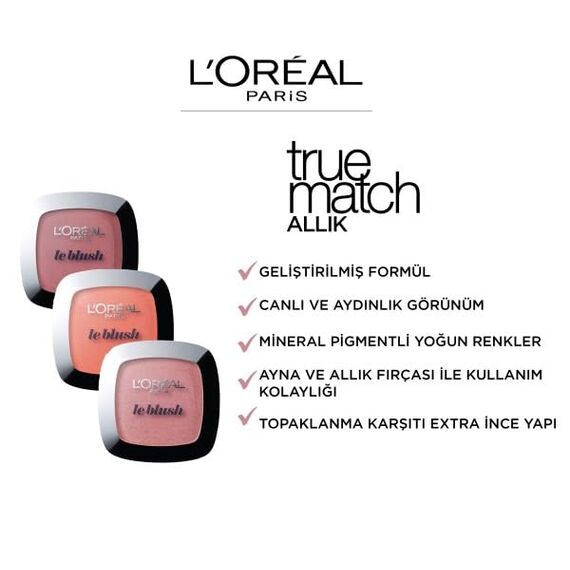 L'Oréal Paris Rouge Perfect Match Le Blush 120 Sandalwood Pink/Dezent-matter Blush für einen frischen Alltags-Teint für alle Hauttypen / 1 x 5 g