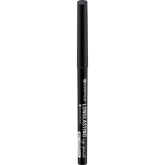 essence LONG-LASTING eye pencil, Nr. 01, Schwarz, langanhaltend, definierend, vegan, wasserfest, ohne Mikroplastikpartikel, Nanopartikel frei, 1er Pack (0.28g)