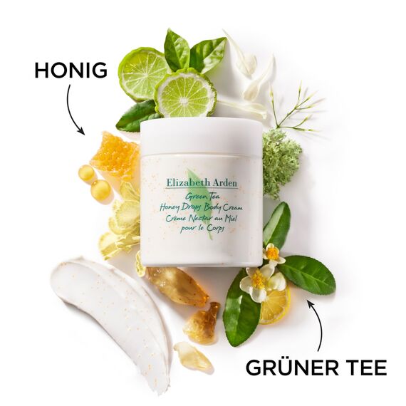 Elizabeth Arden Green Tea Honey Drops, Körpercreme angereichert mit grünem Tee-Extrakt, echtem Honig und pflegender Shea Butter, 500 ml