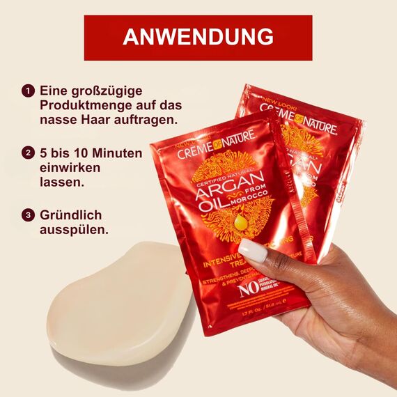Creme Of Nature Argan Oil Intensive Conditioning Treatment Intensive feuchtigkeitsspendende und restrukturierende Behandlung, Conditioner mit Arganöl, Pflege für alle Haartypen - 50 ml