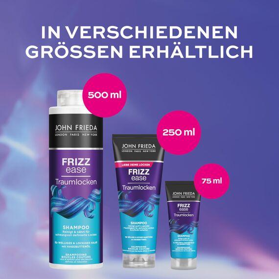 John Frieda Frizz Ease Traumlocken Shampoo - 1er Pack (1 x 250 ml) - reinigt und spendet Feuchtigkeit - definiert und verstärkt Locken - mit Abyssinian-Öl