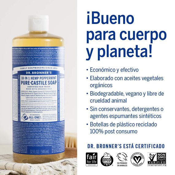Dr. Bronner Bio Grüntee Kastilien Flüssigseife 473 ml