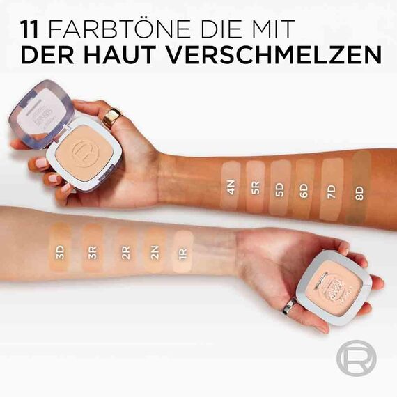 L'Oréal Paris Puder Make up, Mattierendes Kompaktpuder mit LSF 8, Inkl. Spiegel und Schwamm, True Match Puder, Nr. 5.D, 9 g