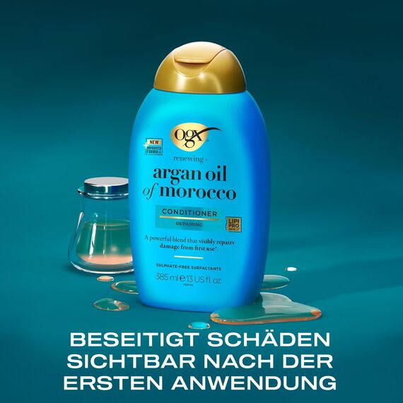 OGX Renewing + Argan Oil of Morocco Conditioner (385 ml), regenerierende Haarspülung mit marokkanischem Arganöl, Haarpflege Spülung, sulfatfrei