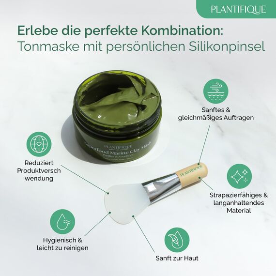 PLANTIFIQUE Koreanische Gesichtsmaske mit Avocado, Fango & Superfoods 100g - Tonerde Maske Körper und Gesicht Anti Pickel Poren Mitesserentferner - Korean Clay Face & Body Mask