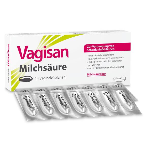 Vagisan Milchsäure - 14 St. | Vaginalzäpfchen zur Unterstützung der Scheidenflora und zur Vorbeugung von Scheideninfektionen | Intimpflege mit Milchsäure