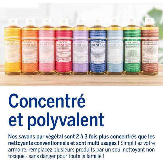 Dr. Bronners 18-IN-1 Naturseife | Organic Flüssigseife | Baby Mild ohne Duft | Duschgel, Handseife, Shampoo und vieles mehr | Mit Bio Ölen | Fair Trade | 945 ml