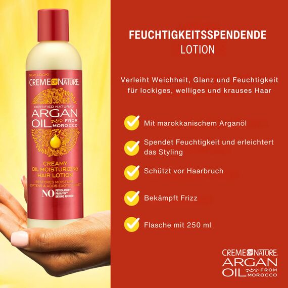 Creme Of Nature Arganöl Cremige Feuchtigkeitsspendende Haarlotion, 250 ml