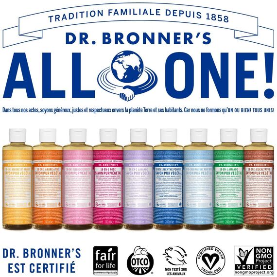 Dr. Bronners 18-IN-1 Naturseife | Organic Flüssigseife | Baby Mild ohne Duft | Duschgel, Handseife, Shampoo und vieles mehr | Mit Bio Ölen | Fair Trade | 945 ml