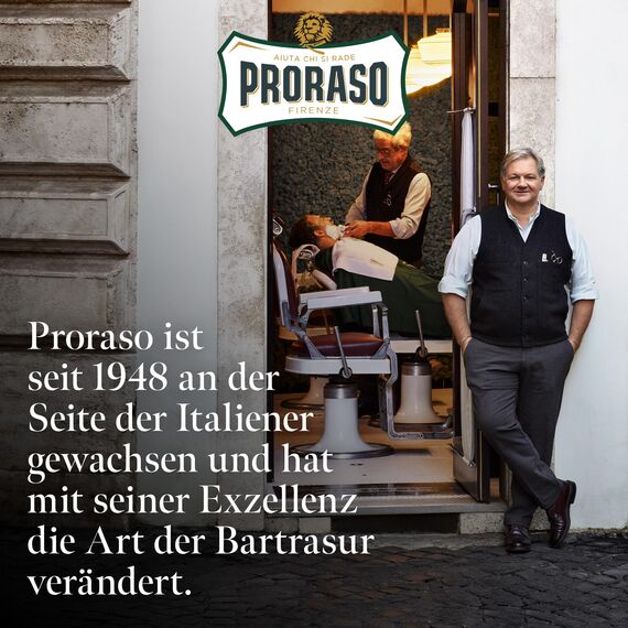 Proraso Shaving Cream Tube, 150 ml, erfrischende, belebende und cremige Rasierseife für Herren, mit Eukalyptusöl und Menthol, Made in Italy, Grün