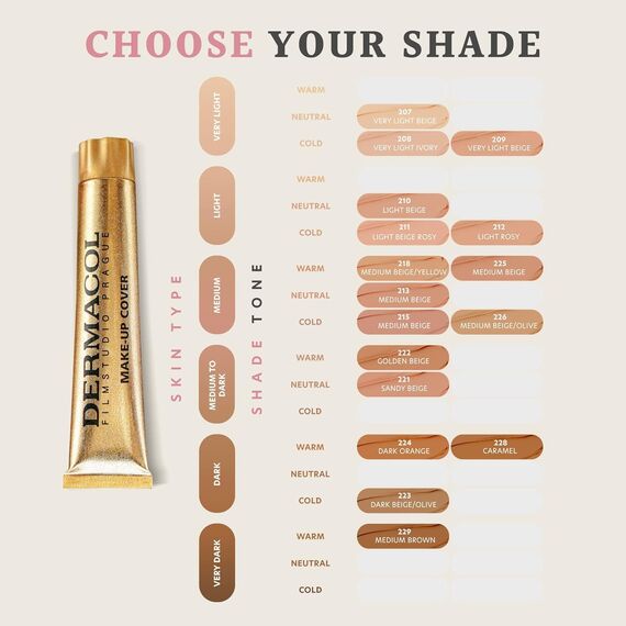 Dermacol - Full Coverage Foundation, Flüssige Makeup Matte Foundation mit SPF 30, Wasserfeste Foundation für fettige Haut, Akne, & Augenringe, Langanhaltende Makeup Produkte, 30g, Farbton - 223