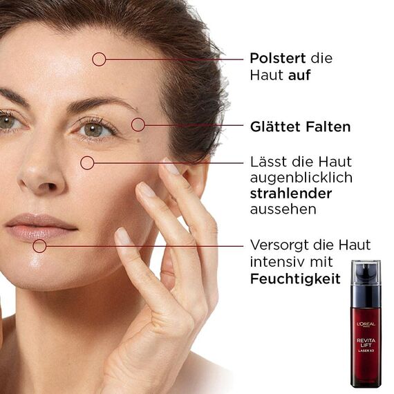 L'Oréal Paris Serum, Revitalift Laser, Anti-Aging Gesichtspflege mit 3-fach Wirkung, Mit Hyaluronsäure, 30 ml