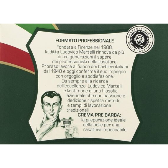 Proraso Pre Shave Cream, 300 ml, erfrischende und belebende Rasiercreme für die Anwendung vor der Rasur, mit Eukalyptusöl und Menthol, Made in Italy, Grün