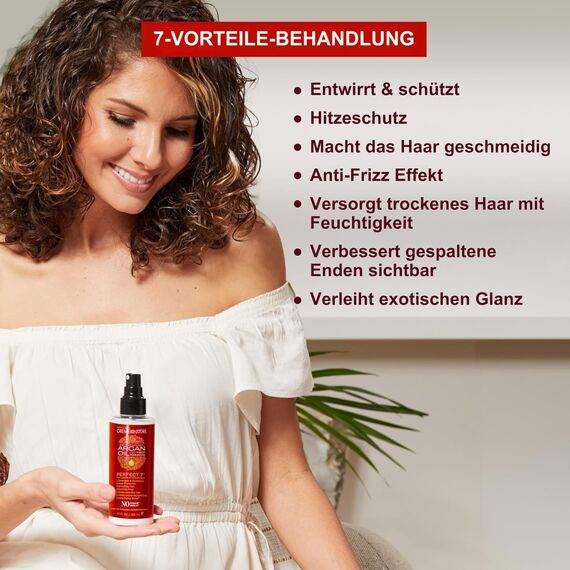 Creme of Nature Argan Oil Perfect 7, 7-in-1 Leave-In Treatment, Hitzeschutz, Glanz und Schutz für alle Haartypen, 150 ml