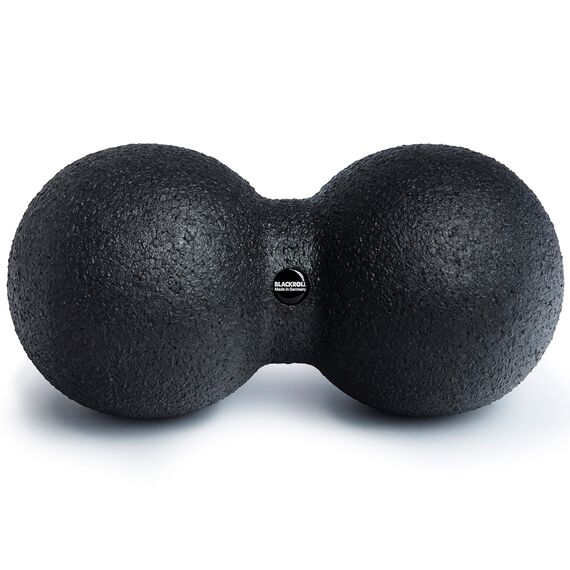 BLACKROLL® DUOBALL 12 (12 cm), Faszienball zur Selbstmassage von parallelen Muskelsträngen, Massageball mit zwei Bällen, Faszien-Duoball für Nacken und Rücken, mittlere Härte, Made in Germany, Schwarz