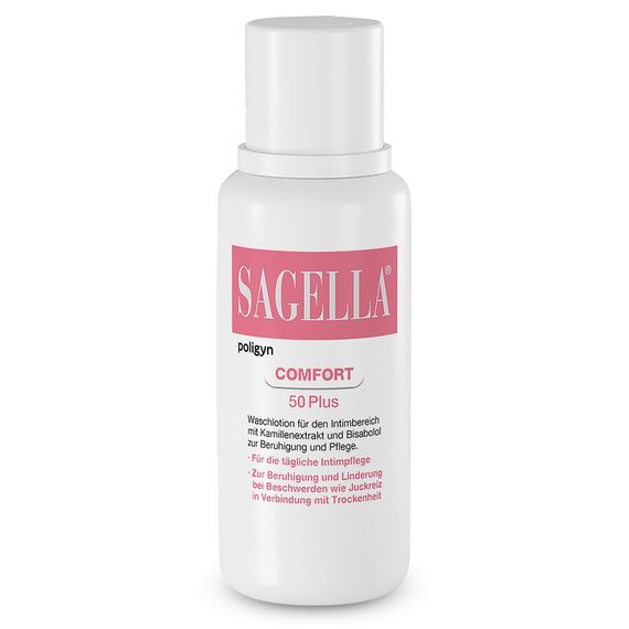 SAGELLA poligyn - Comfort 50 Plus: Intimwaschlotion mit Kamillenextrakt und Bisabolol, Intimpflege ab der Menopause, 250 ml