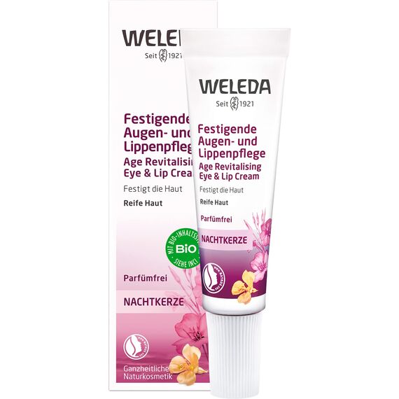 WELEDA Bio Nachtkerze Festigende Augen und Lippenpflege, revitalisierende Naturkosmetik Gesichtspflege zur Minderung tiefer Falten und Schwellungen im Gesicht (1 x 10 ml)