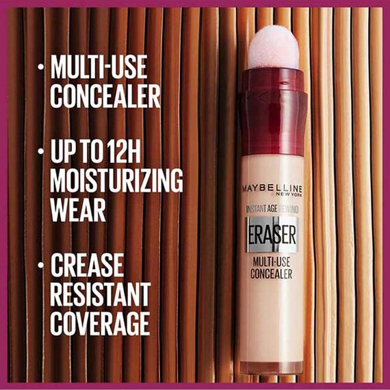 Maybelline New York Concealer, Instant Anti-Ageing Eraser, 01 Beige Pink, 6.8 ml