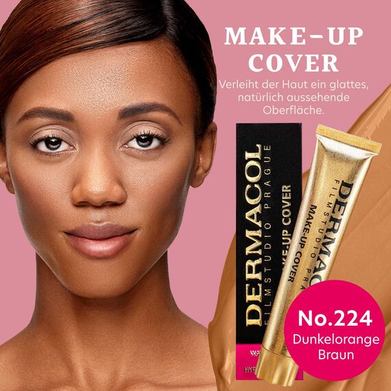 Dermacol - Full Coverage Foundation, Flüssige Makeup Matte Foundation mit SPF 30, Wasserfeste Foundation für fettige Haut, Akne, & Augenringe, Langanhaltende Makeup Produkte, 30g, Farbton - 224