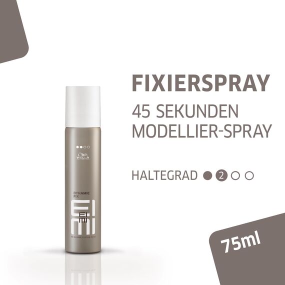 Wella EIMI Dynamic Fix Styling Spray – 45 Sekunden Haarspray für ein flexibles Styling – mit UV-Schutz-Formel und Schutz vor Feuchtigkeit und Hitze – 1 x 75 ml