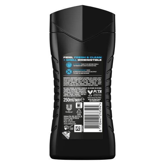 Axe 3-in-1 Duschgel & Shampoo Alaska für langanhaltende Frische und Duft nach der Dusche dermatologisch getestet 250 ml