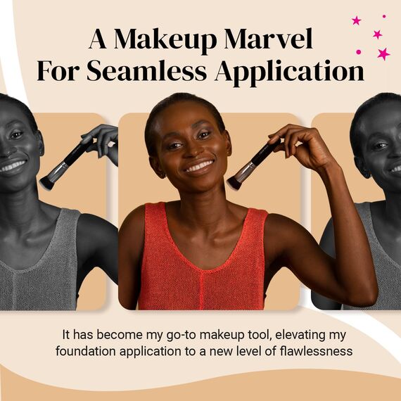 Foundation Pinsel von Keshima, Premium Flachkopf Kabuki Pinsel für Flüssige, Creme & Puder Foundation, zum Gleichmäßigen Auftragen und Nahtlosen Verblenden - Ø 3 cm Pinselkopf