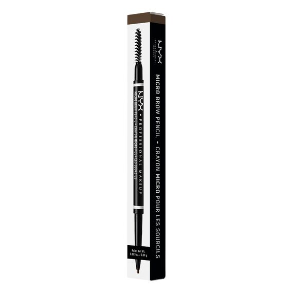 NYX Professional Makeup Augenbrauenstift, Micro Brow Pencil, Beidseitig mit ausdrehbarem Augenbrauenstift und Bürstchen, Vegane Formel, Farbton: Ash Brown