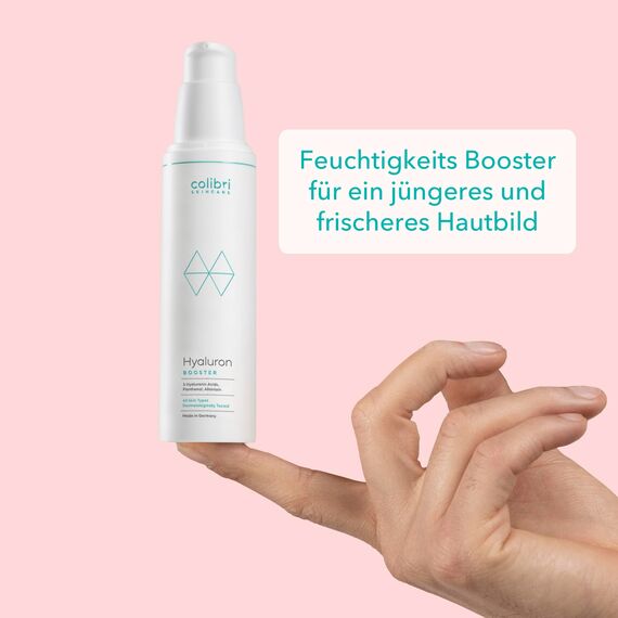 colibri skincare Hyaluron Booster 50ml - Hyaluronsäure Serum hochdosiert - Anti Aging Serum Gesicht - hyaluronic acid Gesichtspflege - Feuchtigkeitsserum für Männer und Frauen - Made in Germany